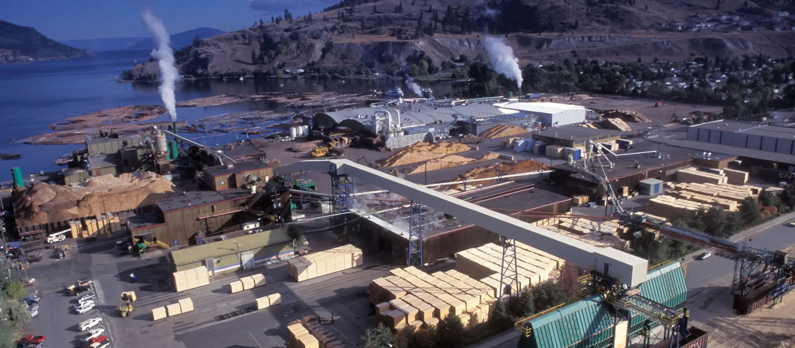 Aerial view of a mill in British Columbia