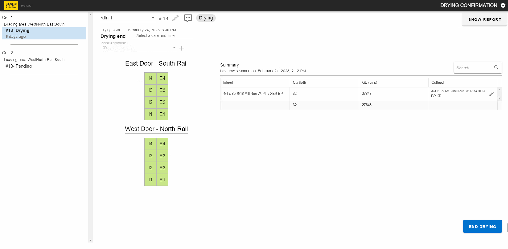 Kiln charge confirmation and report in PMP WeTrack